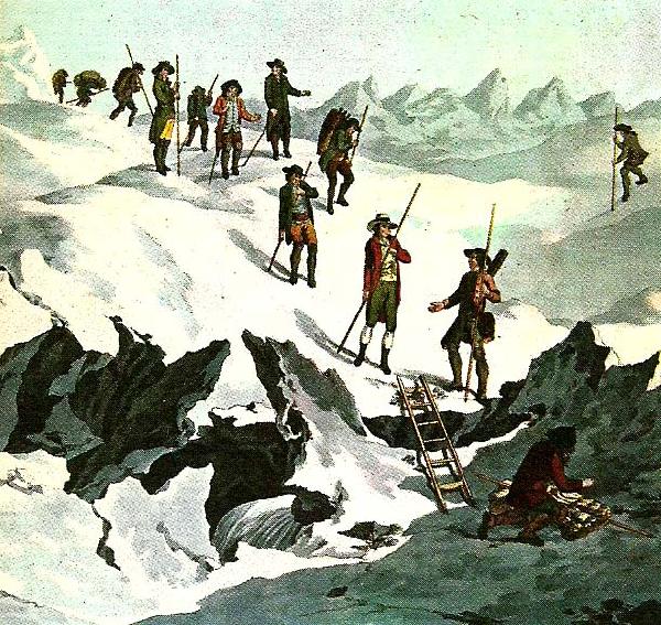 unknow artist horace de saussures expedition var den tredje som besteg mont blancs topp oil painting picture